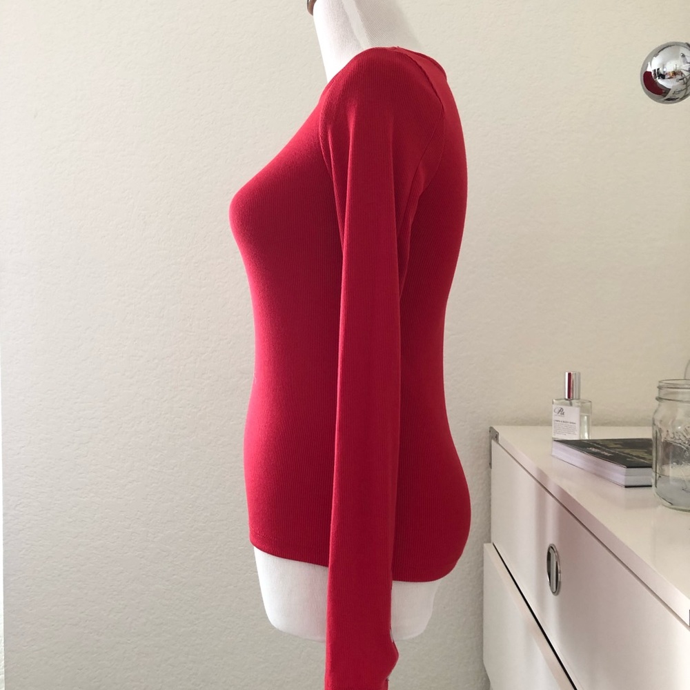 Premium Asos Basic Small Red Long Sleeve Top - image 3